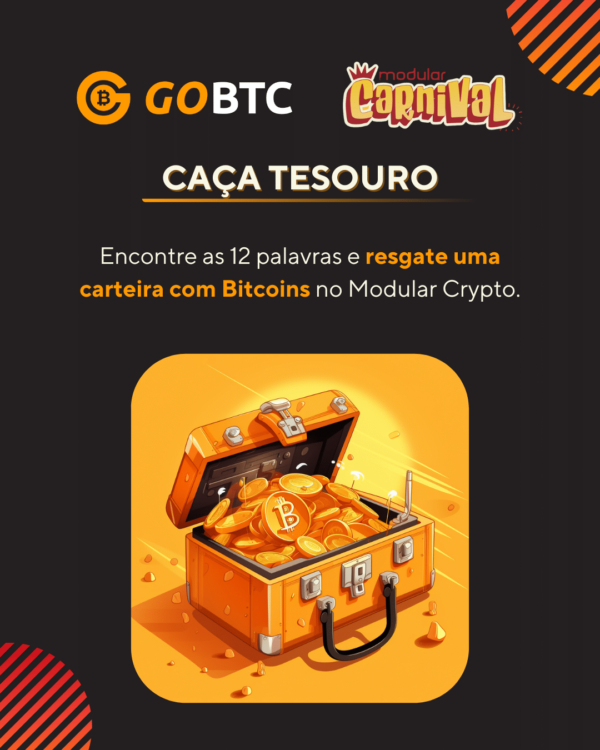 Caça ao tesouro bitcoin em BH: Encontre a carteira no Modular Crypto Carnival!